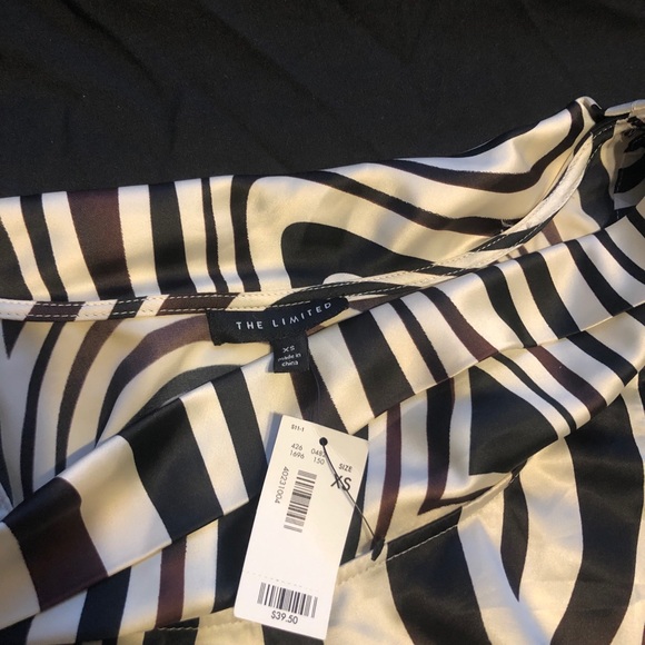 The Limited Sleeveless Zebra Striped Blouse SZ XS - Picture 6 of 6